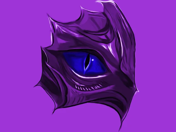 Blue Dragons Eye Isolated Purple Background — Stock Photo, Image
