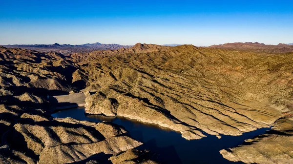 Vista Aérea Drones Del Parque Estatal Lake Alamo Arizona Río —  Fotos de Stock