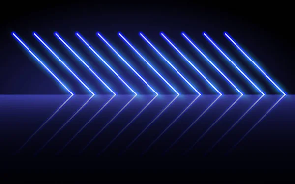 Linee Luminose Neon Concetto Luce Spaziale Magica Design Astratto Sfondo — Vettoriale Stock