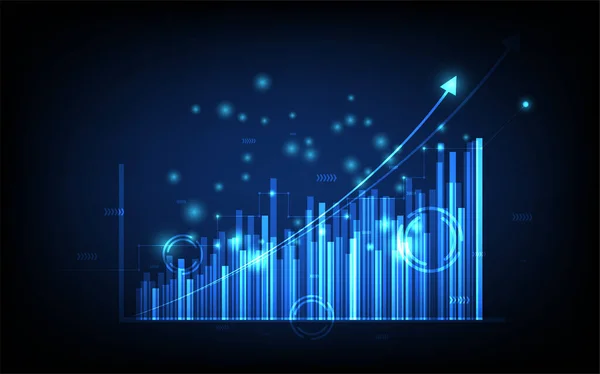 Technologie Business Achtergrond Grafiek Financieel Met Sociaal Netwerk Diagram Concept — Stockvector