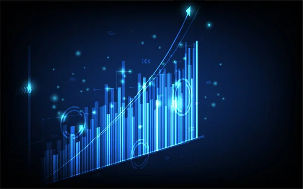 Fondo Negocio Tecnología Gráfico Financiero Con Concepto Diagrama Red Social — Vector de stock