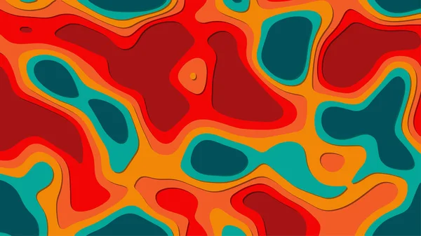 Soyut Renk Örtüsü Kağıt Kesikleri Renkli Oyma Sanatı Dalga Karışımı — Stok Vektör