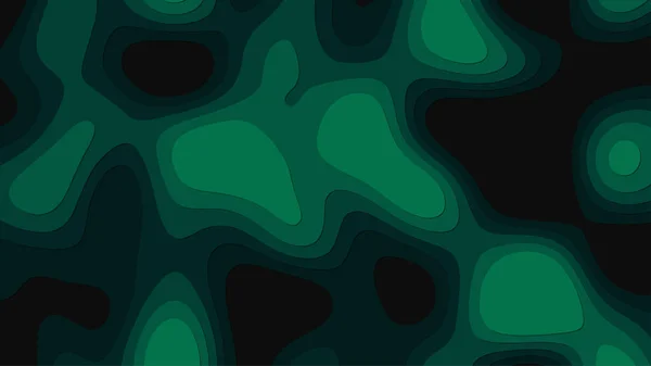 Abstraktes Farbiges Cover Papierschnittformen Grüne Schnitzkunst Wellenmischungsmuster Fließende Formen Zusammensetzung — Stockvektor