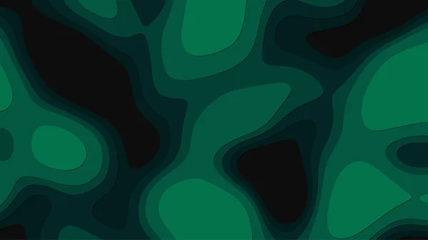 Een Abstracte Kleur Papier Gesneden Vormen Groene Houtsnijkunst Wave Mix — Stockvector