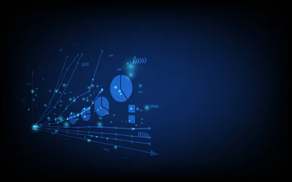 Teknik Affärsbakgrund Diagram Finansiella Med Sociala Nätverk Diagram Koncept Futuristisk — Stock vektor