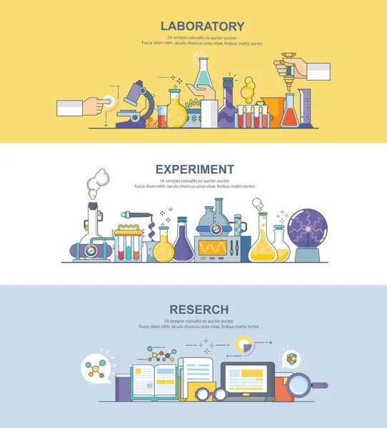 Banner of laboratory — Stock Vector