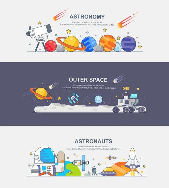 Banner der Astronauten — Stockvektor