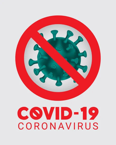 Stoppa Covid 2019 Ncov Stoppa Koronaviruset Signalera Försiktighet Coronavirus Skriv — Stock vektor