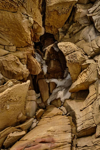 Kum Taşı Dokusunu Kapatın Doğal Yüzey Tema Jeolojisi Arkaplanı — Stok fotoğraf