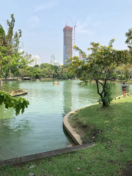 Bangkok Tajlandia Lutego 2020 Lumphini Park Centrum Bangkoku Tajlandii Oczami — Zdjęcie stockowe