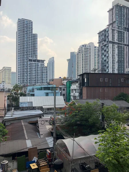Бангкок Таїланд Лютого 2020 Вигляд Вулиць Бангкока Таїланді Будинки Хмарочоси — стокове фото