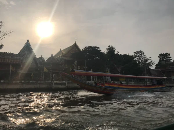 Bangkok Tailandia Febrero 2020 Vista Desde Río Chao Phraya Sobre — Foto de Stock