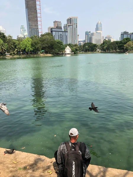 バンコク 2020年2月9日 観光客の目を通してタイのバンコクのダウンタウンにあるLumphini Park — ストック写真