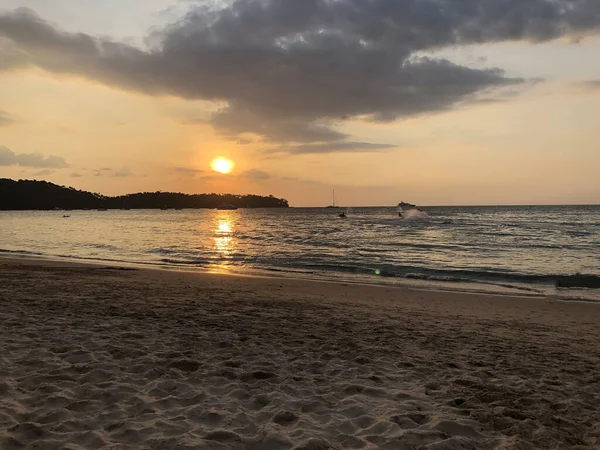 Naplemente Óceánon Szigeten Phuket — Stock Fotó