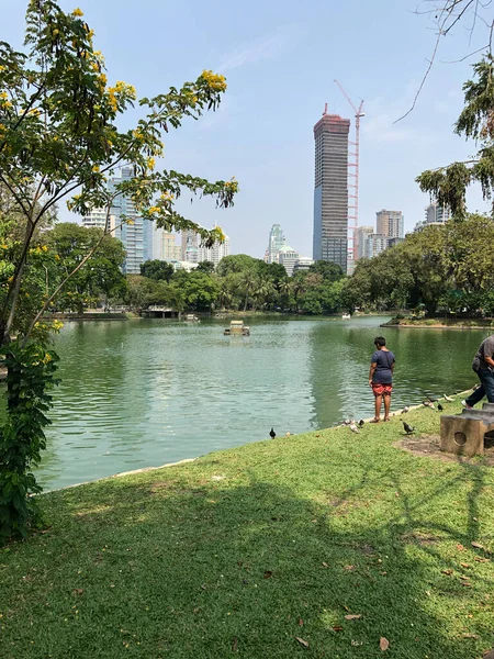 バンコク 2020年2月9日 観光客の目を通してタイのバンコクのダウンタウンにあるLumphini Park — ストック写真