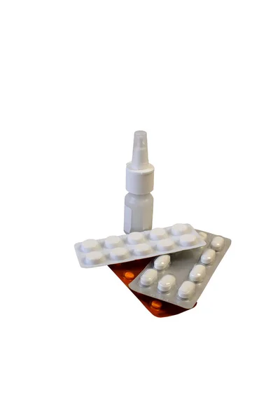 Foto Uitgesneden Tabletten Drugs Een Witte Achtergrond Geïsoleerd — Stockfoto