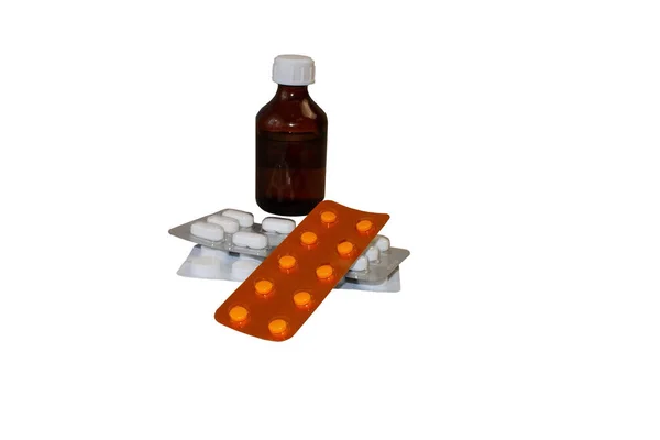 Foto Skära Tabletter Droger Vit Bakgrund Isolerad — Stockfoto