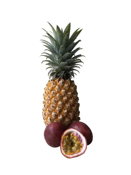 照片中的菠萝 白色背景 — 图库照片