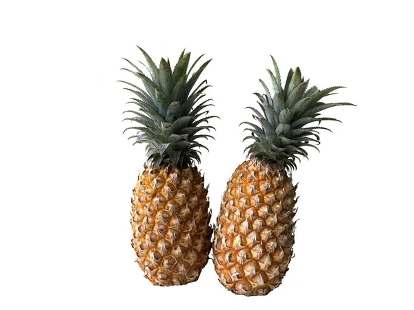 Foto Ananas Auf Weißem Hintergrund Isolieren Schneiden — Stockfoto