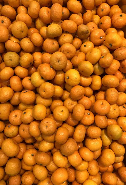 Photo Mandarin Tangerine Counter Supermarket — Stock Photo, Image