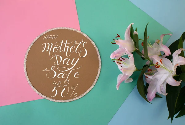 Card Banner Pattern Discount Percent Mother Day — Stock Photo, Image
