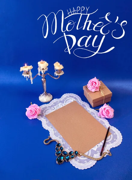 Картка Банер Поздоровляю Зразком День Матері — стокове фото
