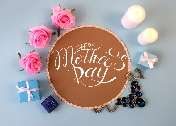 Картка Банер Поздоровляю Зразком День Матері — стокове фото
