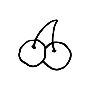 Beyaz kiraz stoğu illüstrasyonu, vektör, el çizimi, baskı, hatıra defteri, kartpostal tasarımı için tasarım öğesi