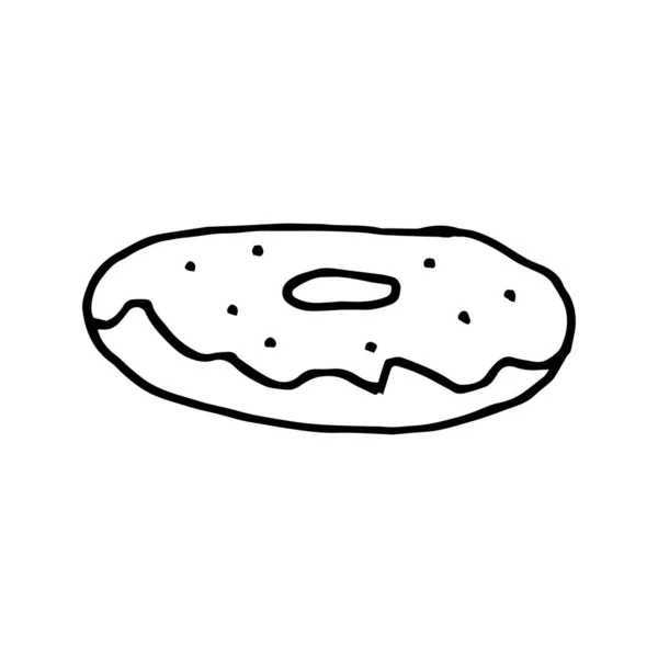 Geïsoleerd Witte Achtergrond Snoep Cake Gebak Stock Illustratie Vector Handtekening — Stockvector
