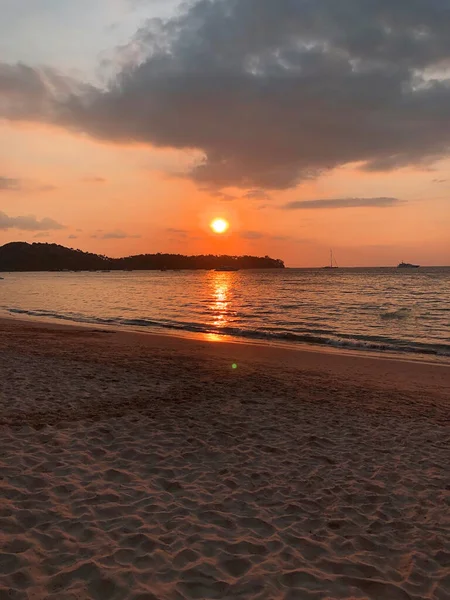 Naplemente Óceánon Szigeten Phuket — Stock Fotó