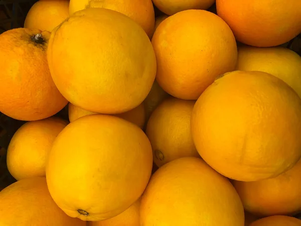 Photo Many Oranges Counter Supermarket — Stock Photo, Image
