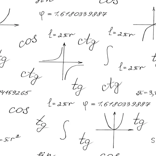 Patrón Sin Costura Con Una Fórmula Matemática Gráfico Vector Etiquetado — Archivo Imágenes Vectoriales