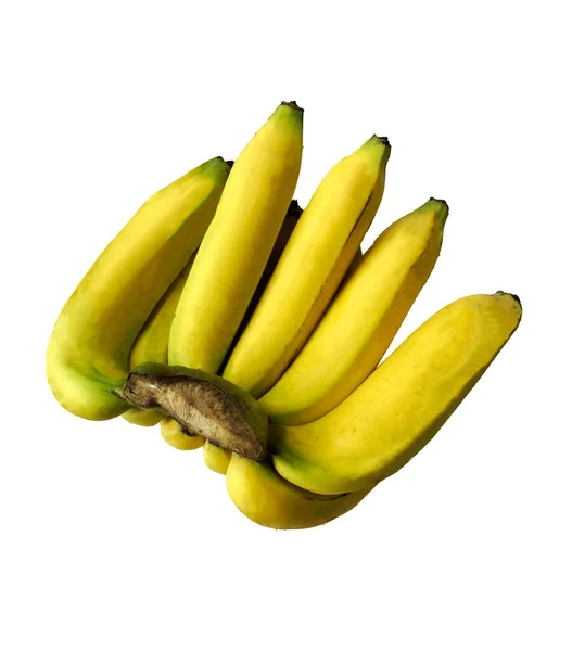 Una Foto Plátano Frutas Sobre Fondo Blanco Aislar — Foto de Stock