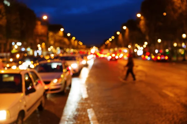 Champs-Elysees em Paris à noite — Fotografia de Stock