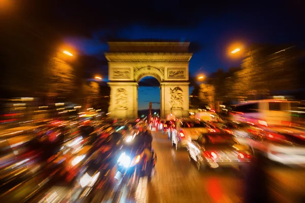 Arco Trionfale a Parigi con effetto zoom — Foto Stock