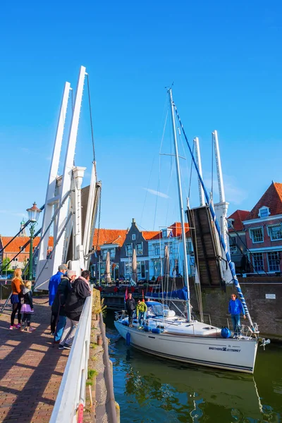 Historyczne bascule most w Enkhuizen, Holandia — Zdjęcie stockowe