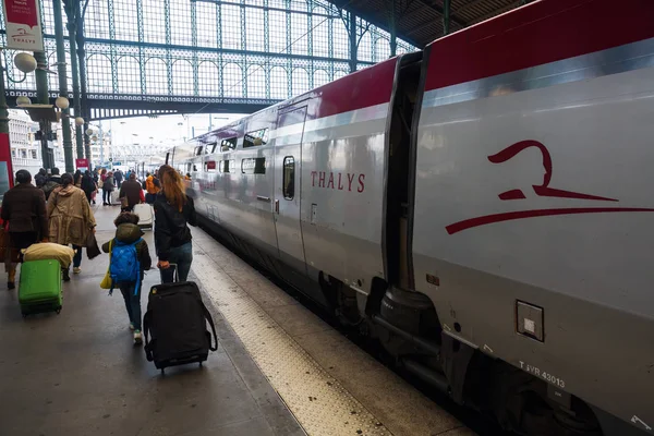 Thalys train at the station Gare du Nord in Paris — Stock Photo, Image