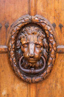 eski doorknocker en-Provence'da ahşap bir kapı yönü