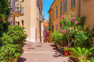 Cannes eski şehrin pitoresk sokakta