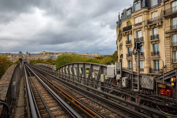 Rails of the Metro in Paris — Stock Photo, Image