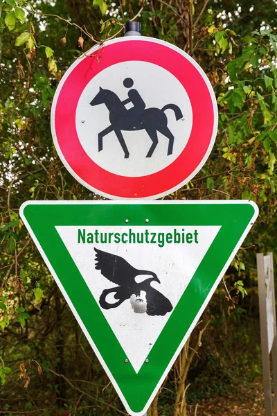 Rezerwat przyrody znak w Niemczech — Zdjęcie stockowe
