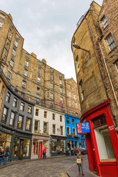 Old Town Victoria Street, Edinburgh, İskoçya ile — Stok fotoğraf