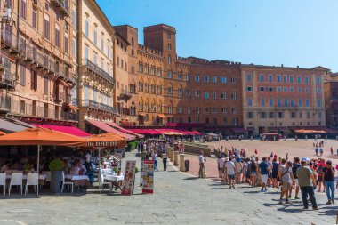Siena, Toskana 'daki Piazza del Campo, İtalya