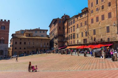 Siena, Toskana 'daki Piazza del Campo, İtalya