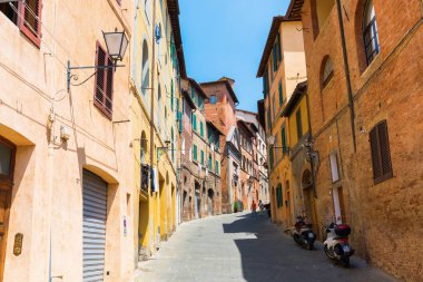 sokak sahne Siena, Toskana, İtalya
