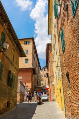 sokak sahne Siena, Toskana, İtalya