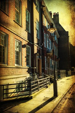 bir yol Londra Vintage tarzı resmi