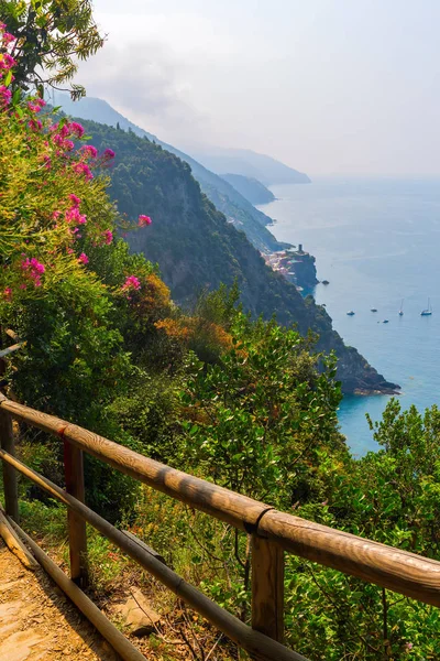 View from coastal hiking path in Cinque Terre — Stock Photo, Image