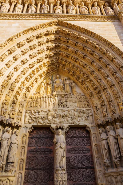 Front portal of Notre Dame de Paris — Stock Photo, Image