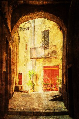 Fayence bir tünelde Vintage tarzı resmi